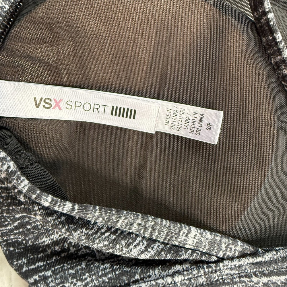 Victoria's Secret VSX Sport Bra‎ Small Black Gray Crisscross Back Padded Gym - Picture 5 of 6